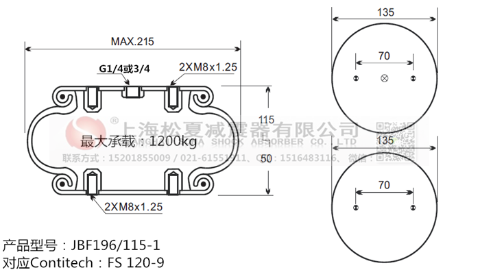 JBF196/115-1橡膠<a href='http://www.485353.cn/' target='_blank'><u>空氣彈簧</u></a>