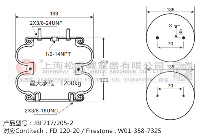JBF217/205-2橡膠<a href='http://www.485353.cn/' target='_blank'><u>空氣彈簧</u></a>