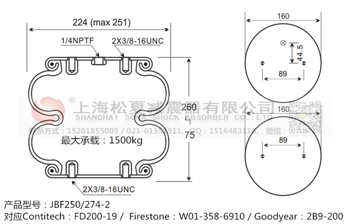 JBF250/274-2橡膠<a href='http://www.485353.cn/' target='_blank'><u>空氣彈簧</u></a>